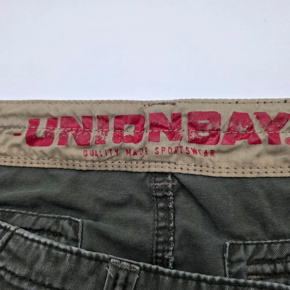 Utility Unionbay Cargo ShortsM 38 Olive Green Multi Pocket Cotton Casual Outdoor